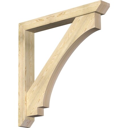 Ekena Millwork Imperial Slat Rough Sawn Bracket w/ Offset Brace, Douglas Fir, 6"W x 46"D x 46"H BKT0604X46X46IMP06RDF